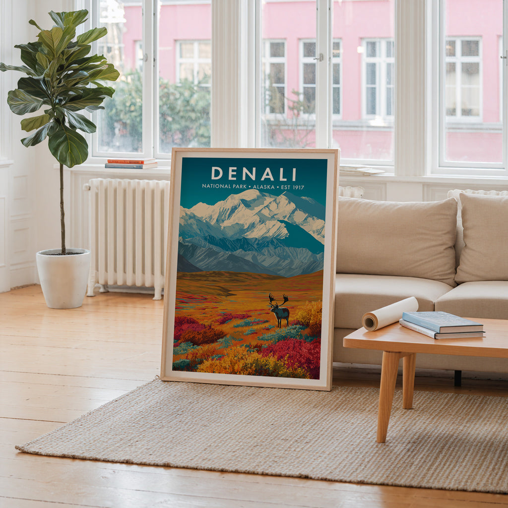 Retro Denali National Park Print
