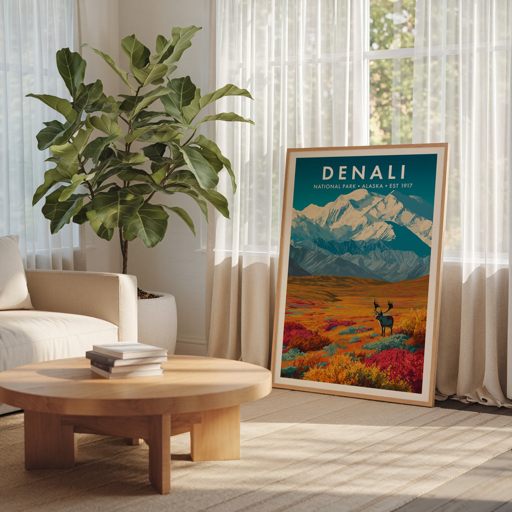 Retro Denali National Park Print