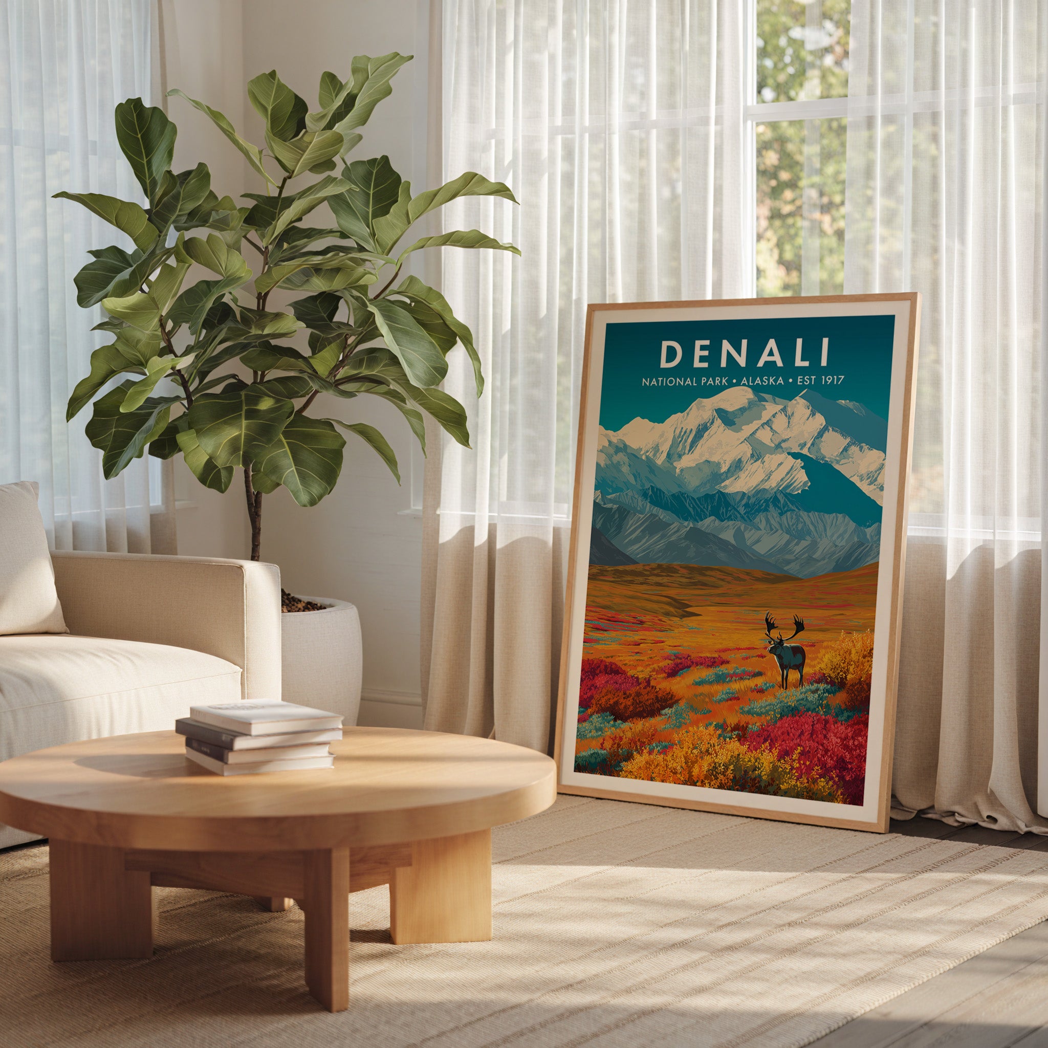 Retro Denali National Park Print