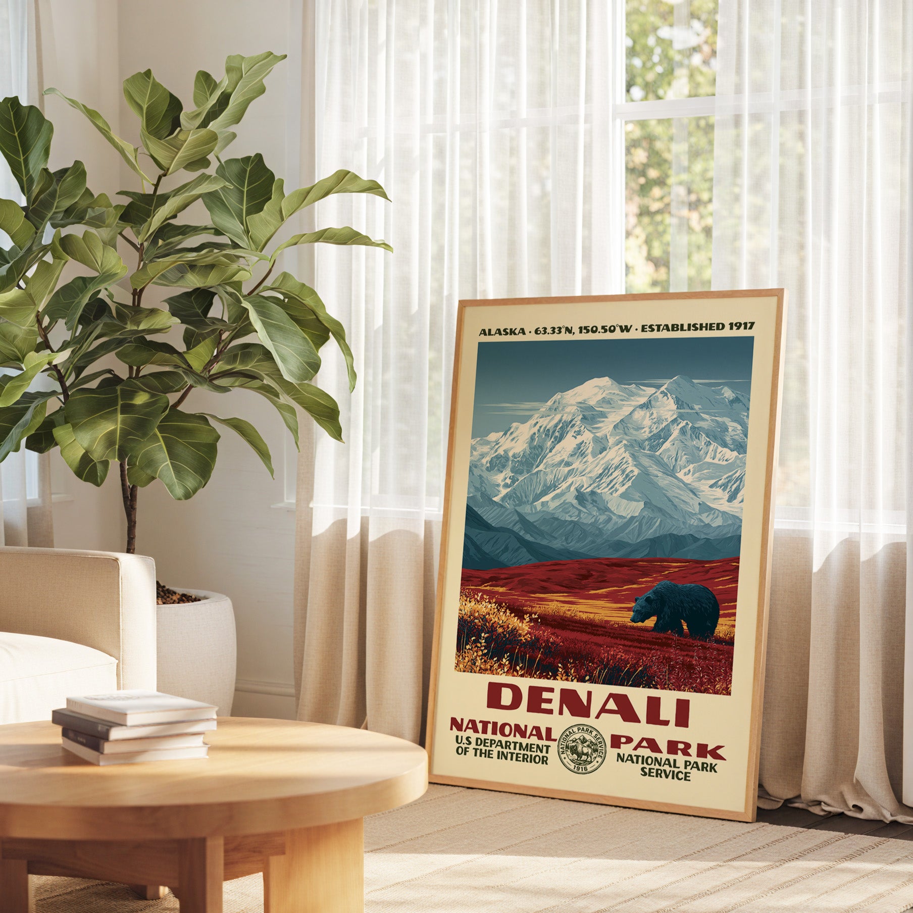 Denali National Park Vintage WPA Art