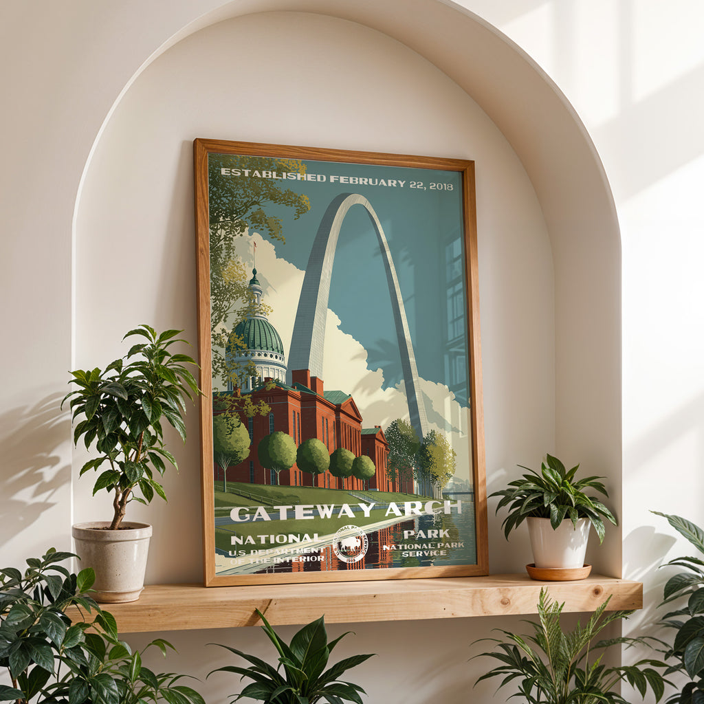 Gateway Arch National Park Vintage WPA