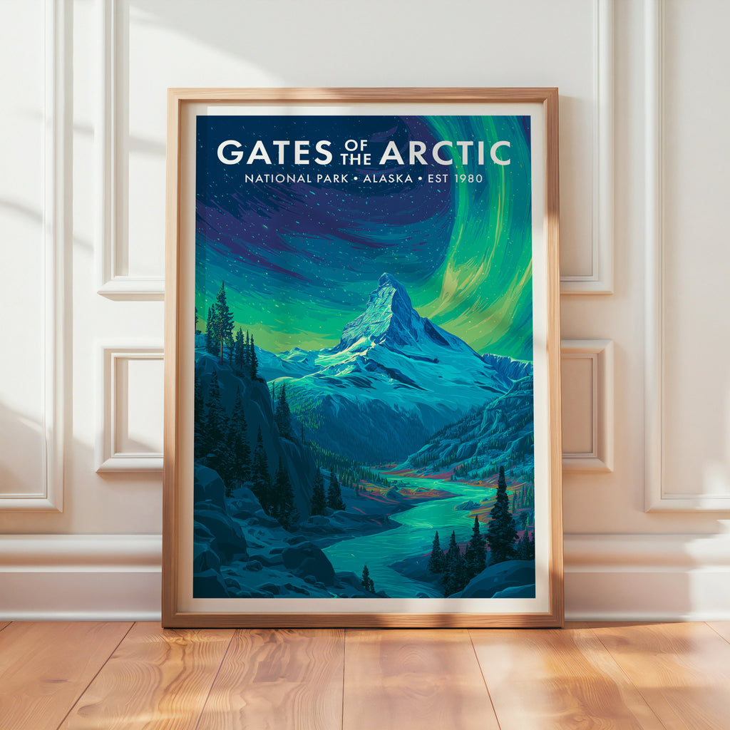 Retro Gates of the Arctic National Park Print