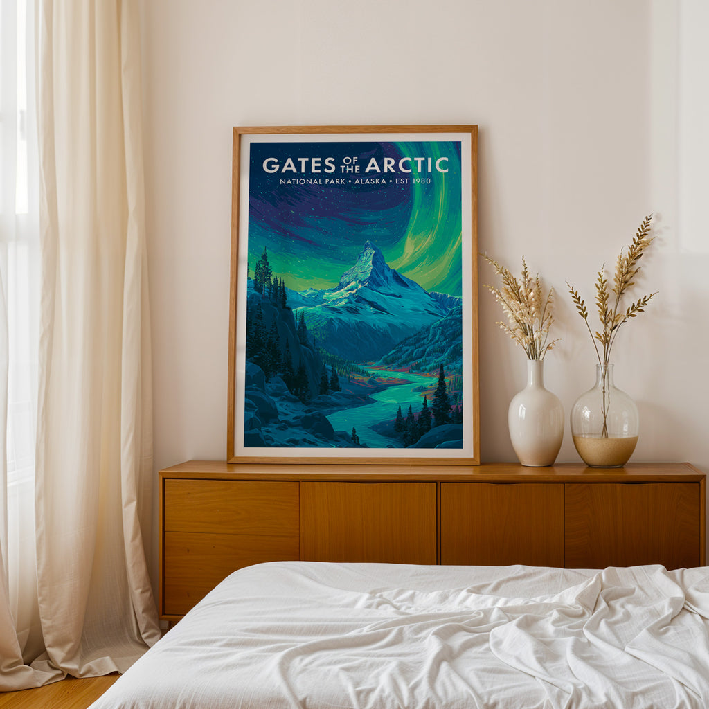 Retro Gates of the Arctic National Park Print