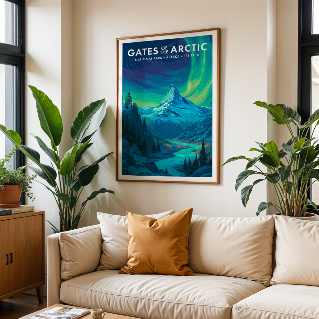 Retro Gates of the Arctic National Park Print