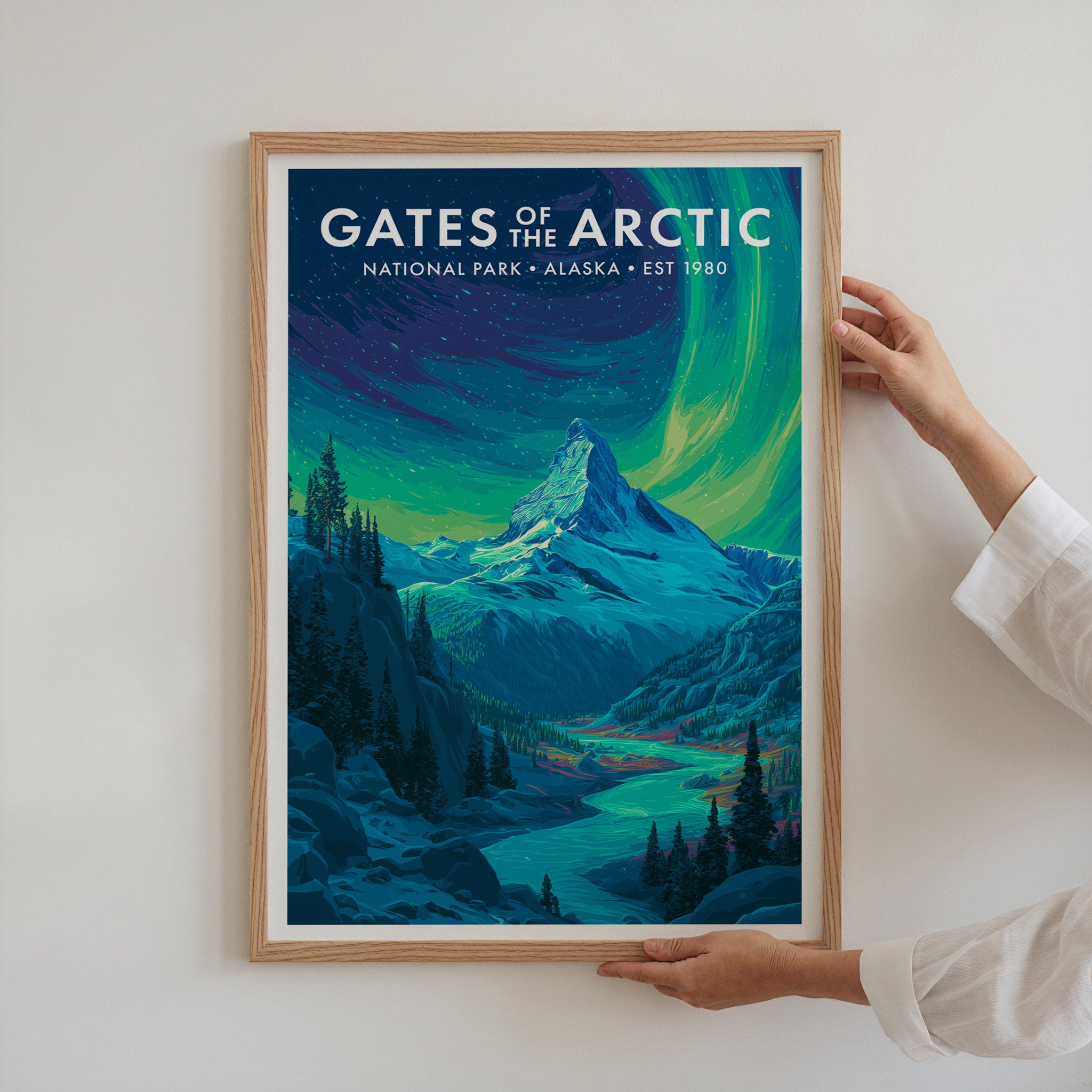 Retro Gates of the Arctic National Park Print