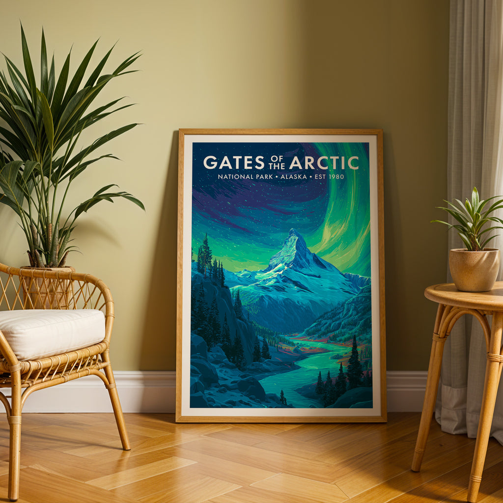 Retro Gates of the Arctic National Park Print