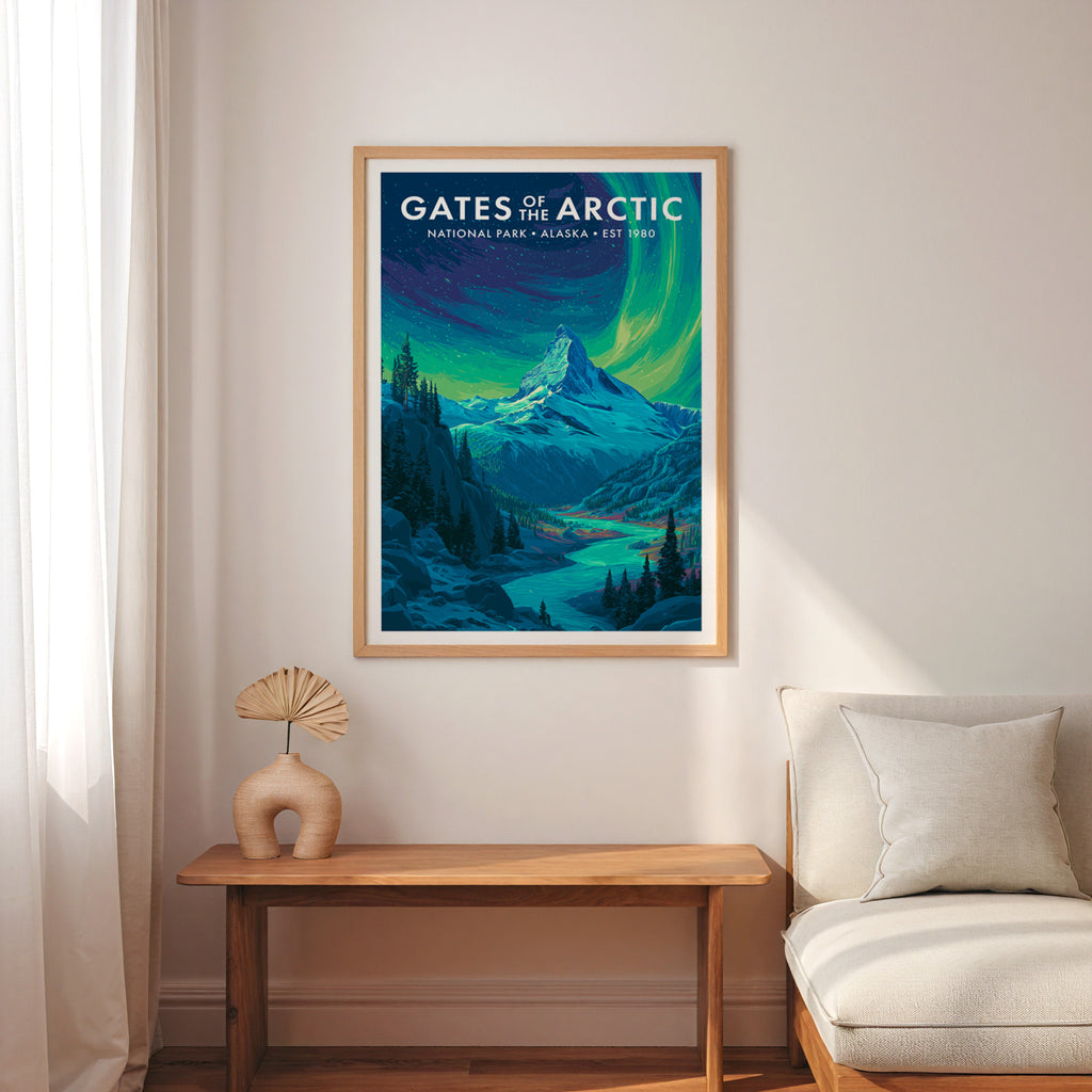 Retro Gates of the Arctic National Park Print