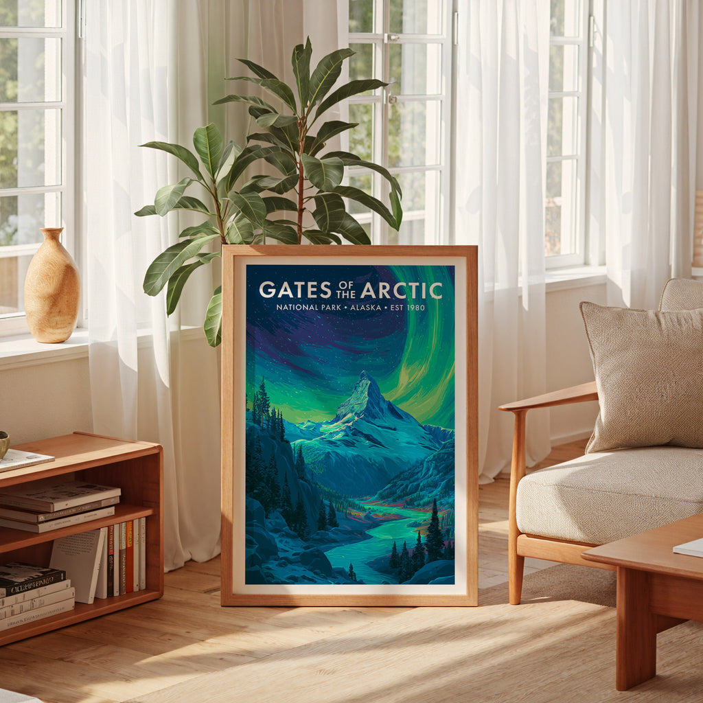 Retro Gates of the Arctic National Park Print