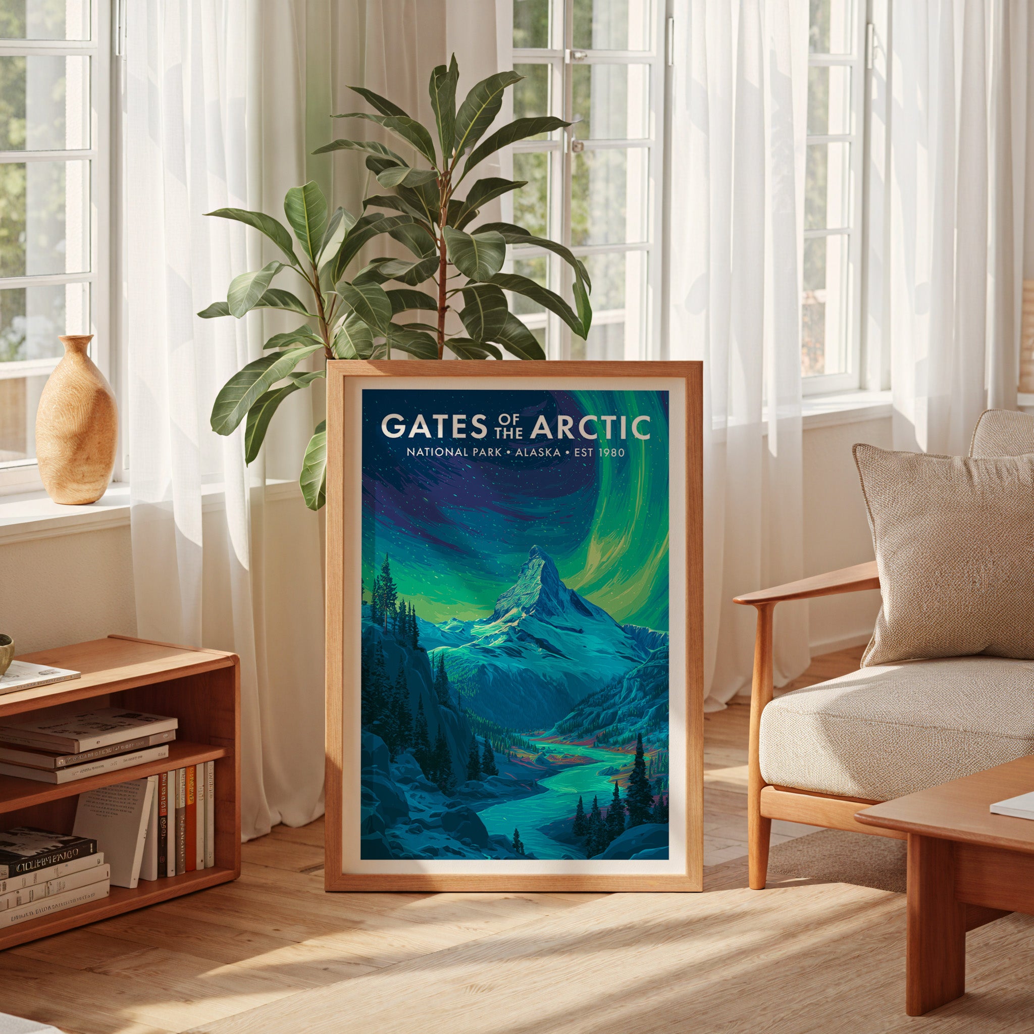 Retro Gates of the Arctic National Park Print