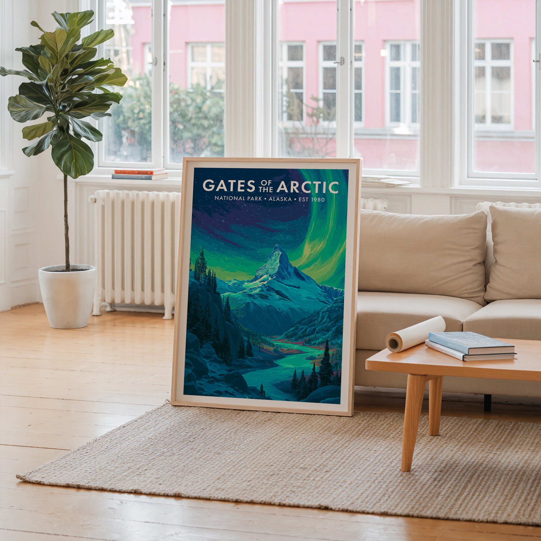 Retro Gates of the Arctic National Park Print