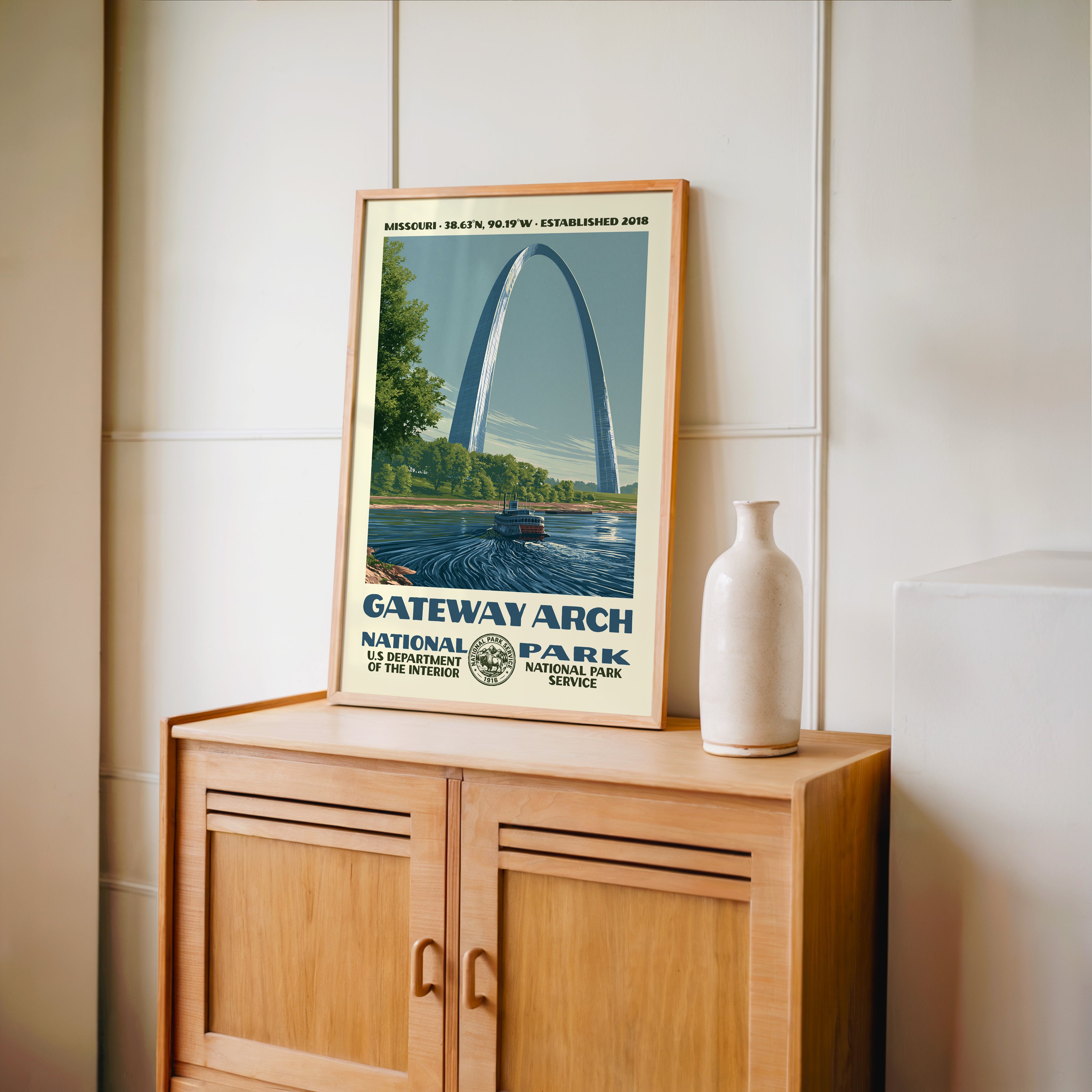 Gateway Arch National Park Vintage WPA Art