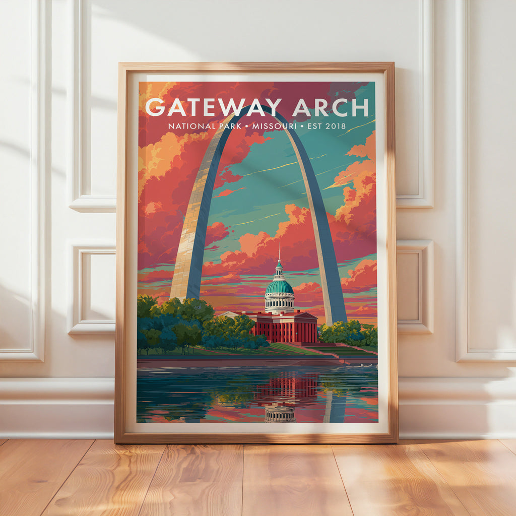 Retro Gateway Arch National Park Print