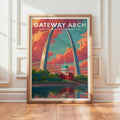Retro Gateway Arch National Park Print