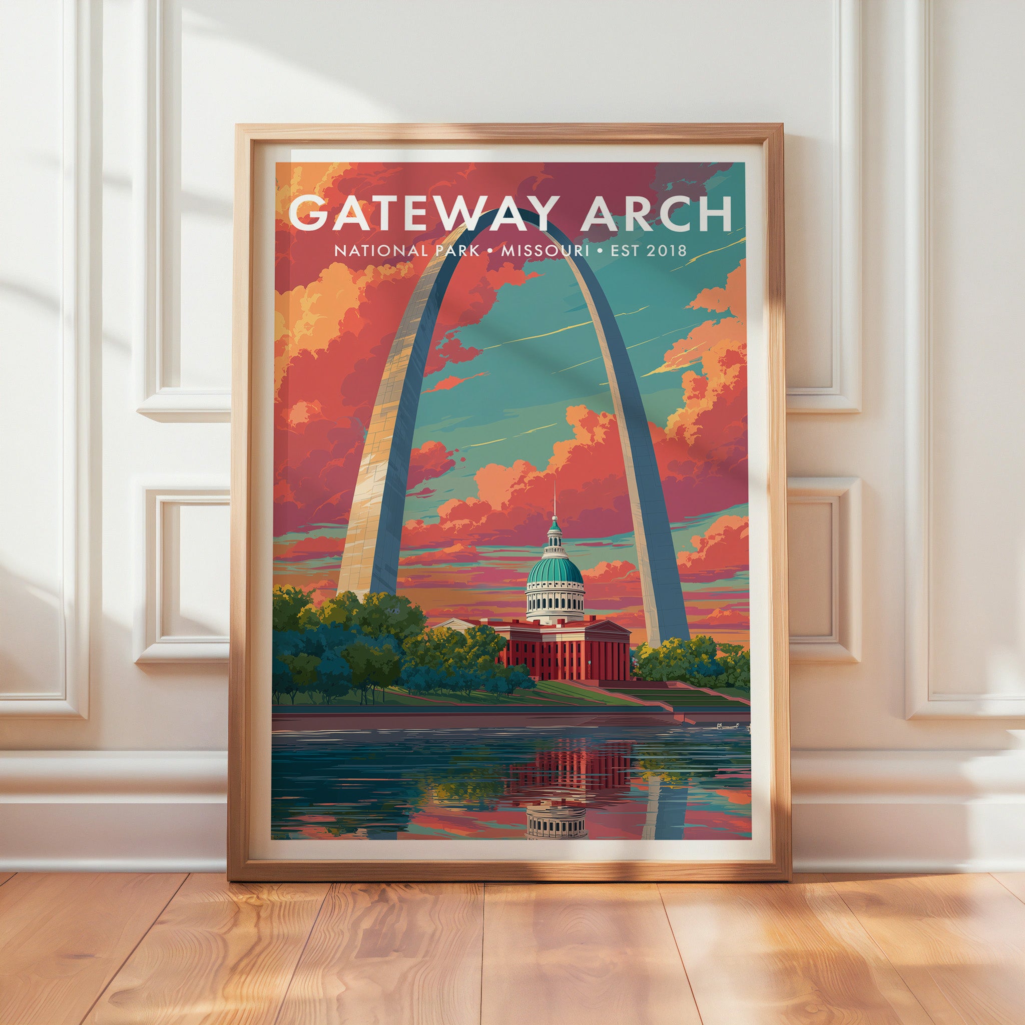 Retro Gateway Arch National Park Print