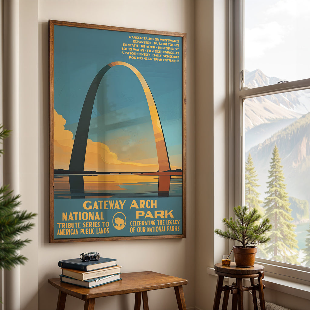 Gateway Arch National Park Vintage WPA Art