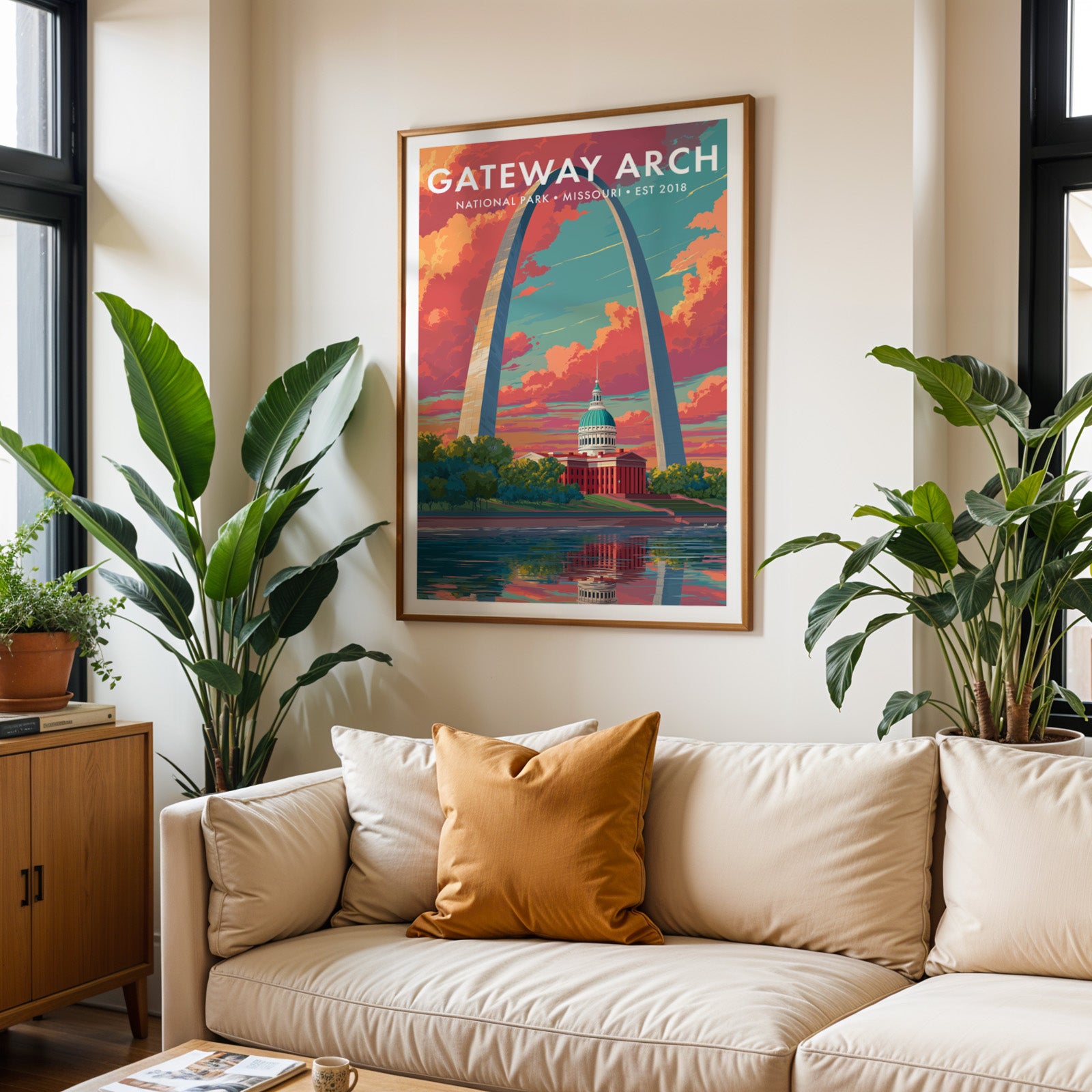 Retro Gateway Arch National Park Print