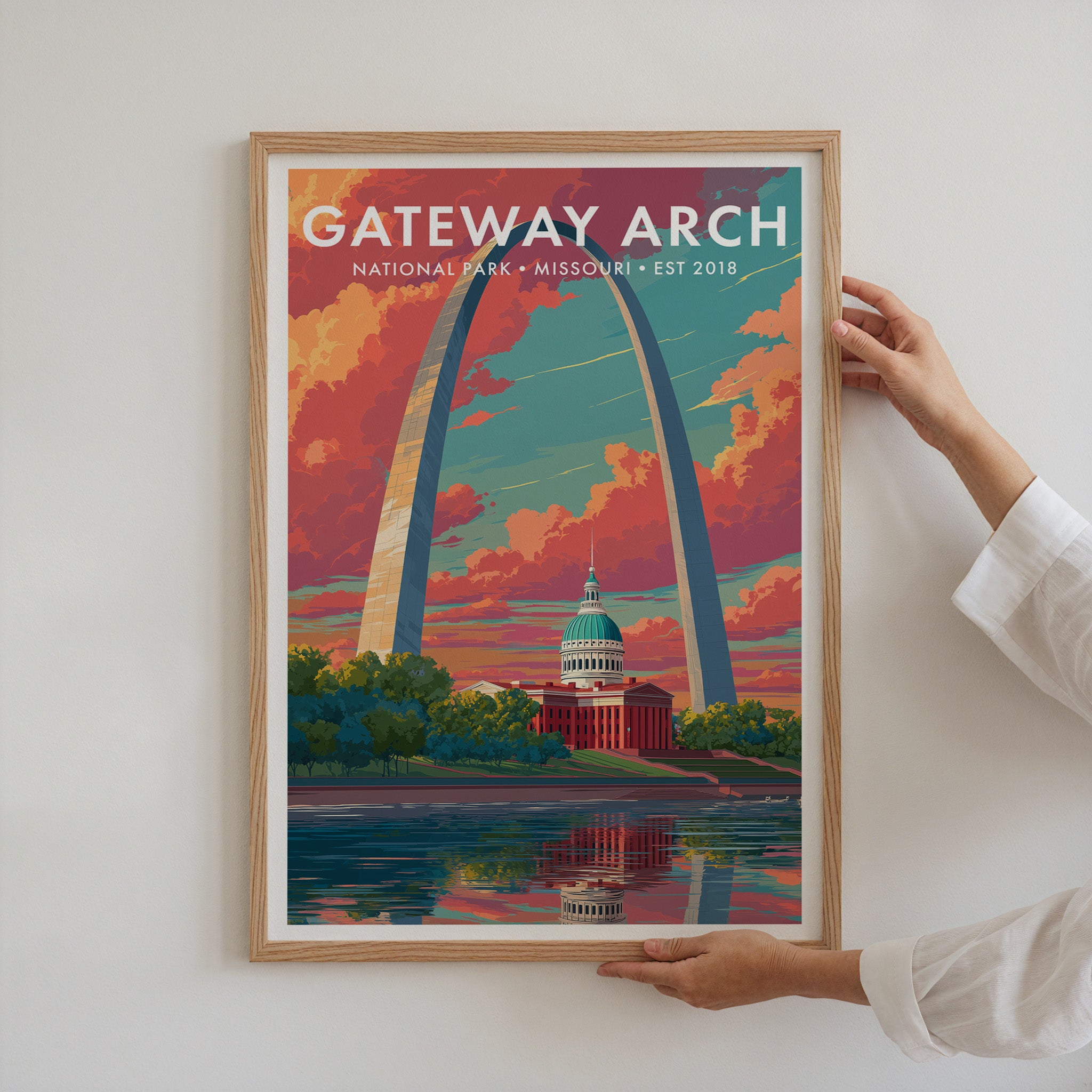 Retro Gateway Arch National Park Print