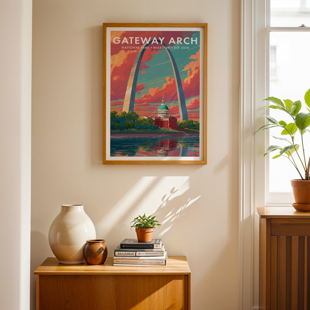Retro Gateway Arch National Park Print