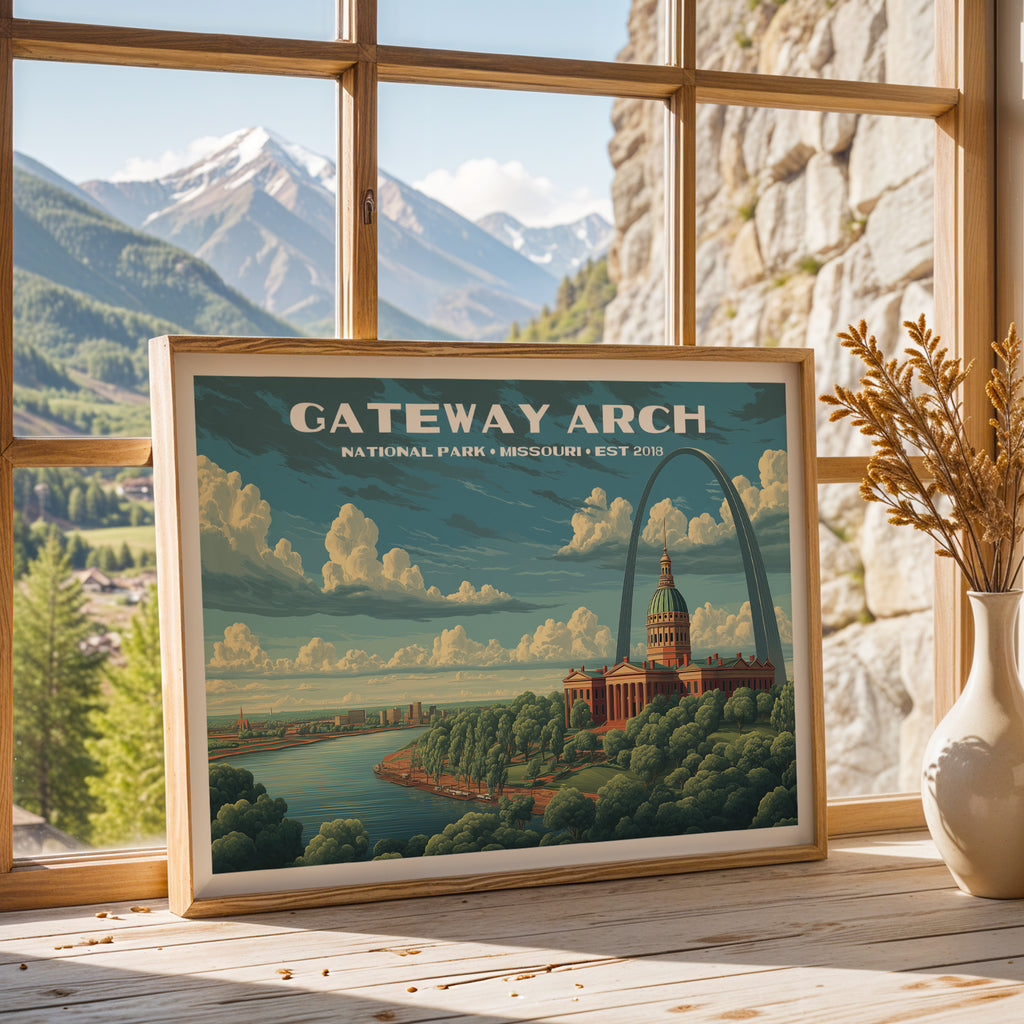 Gateway Arch National Park Horizontal Vintage Art