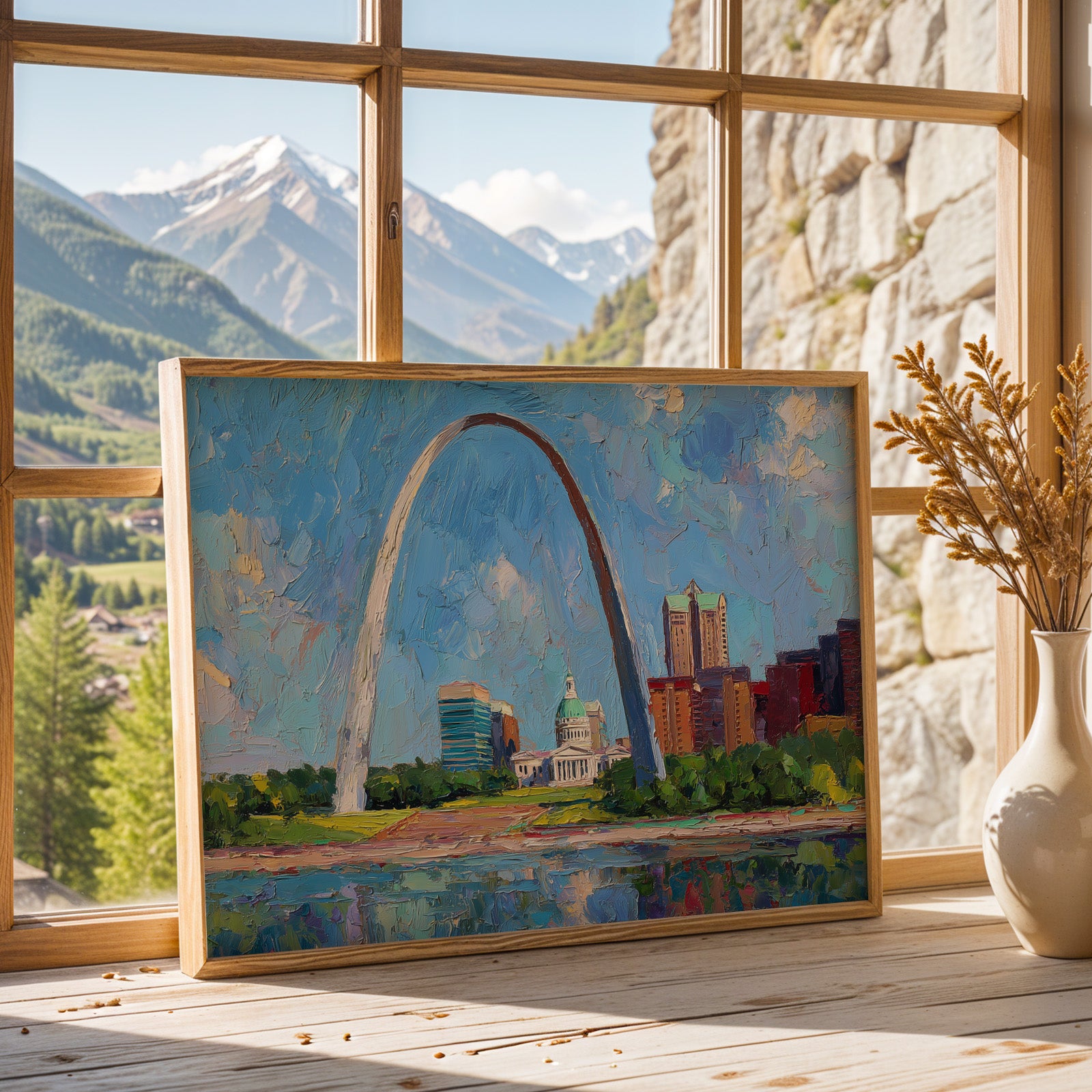 Gateway Arch National Park Oil Painting