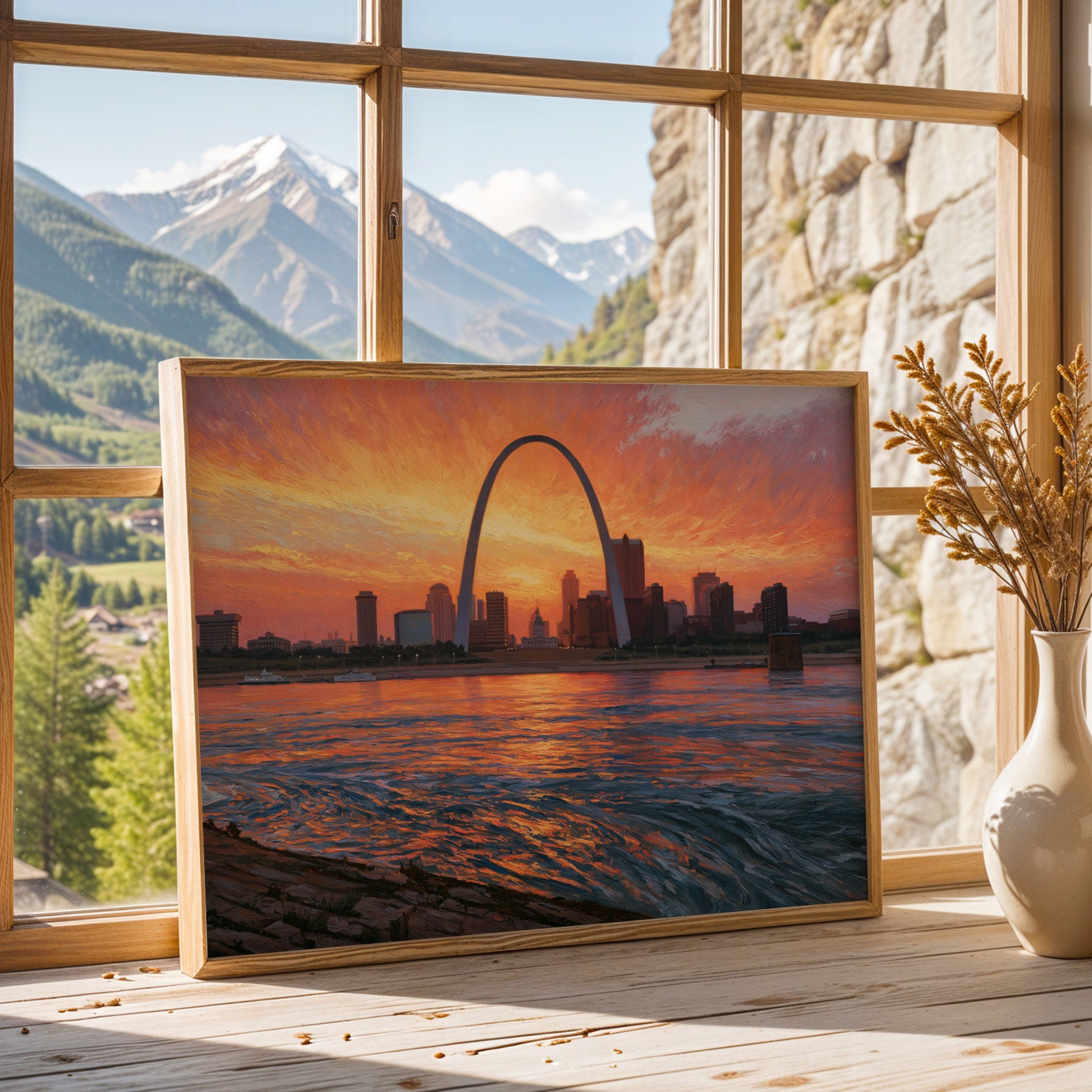 Gateway Arch National Park Classical Oil Painting