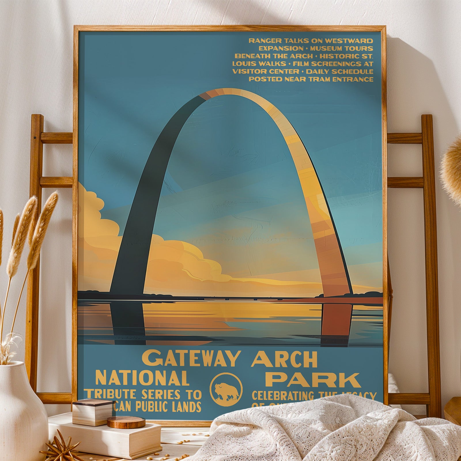 Gateway Arch National Park Vintage WPA Art