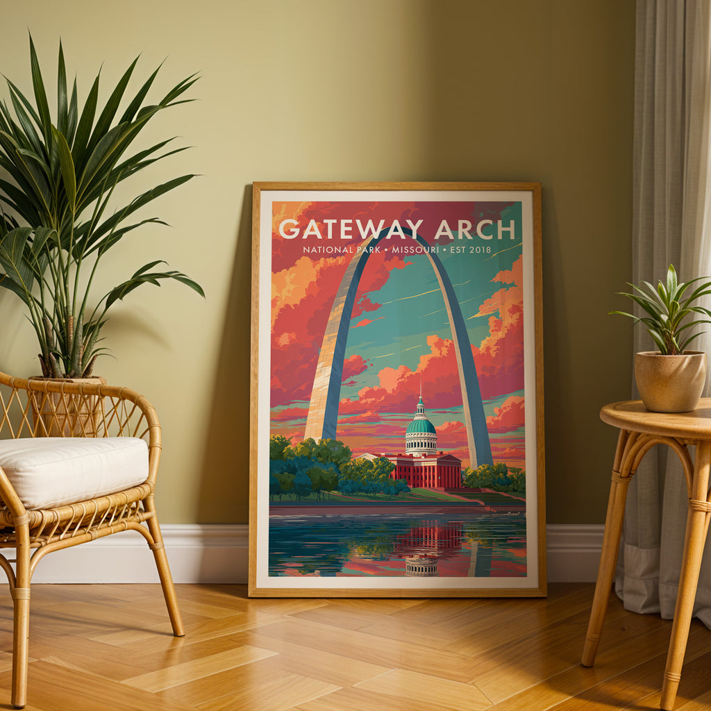 Retro Gateway Arch National Park Print
