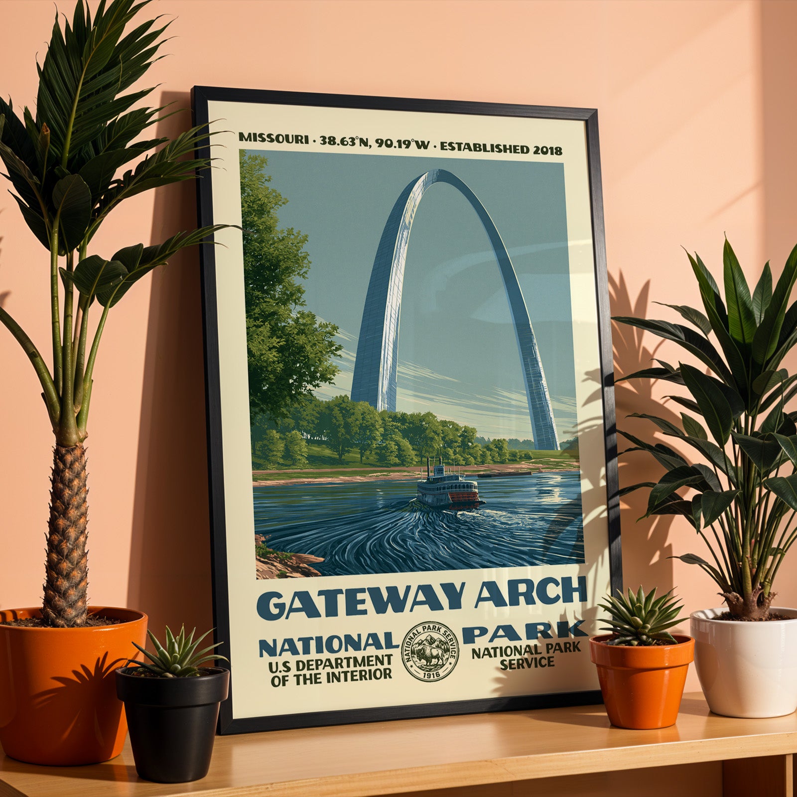 Gateway Arch National Park Vintage WPA Art