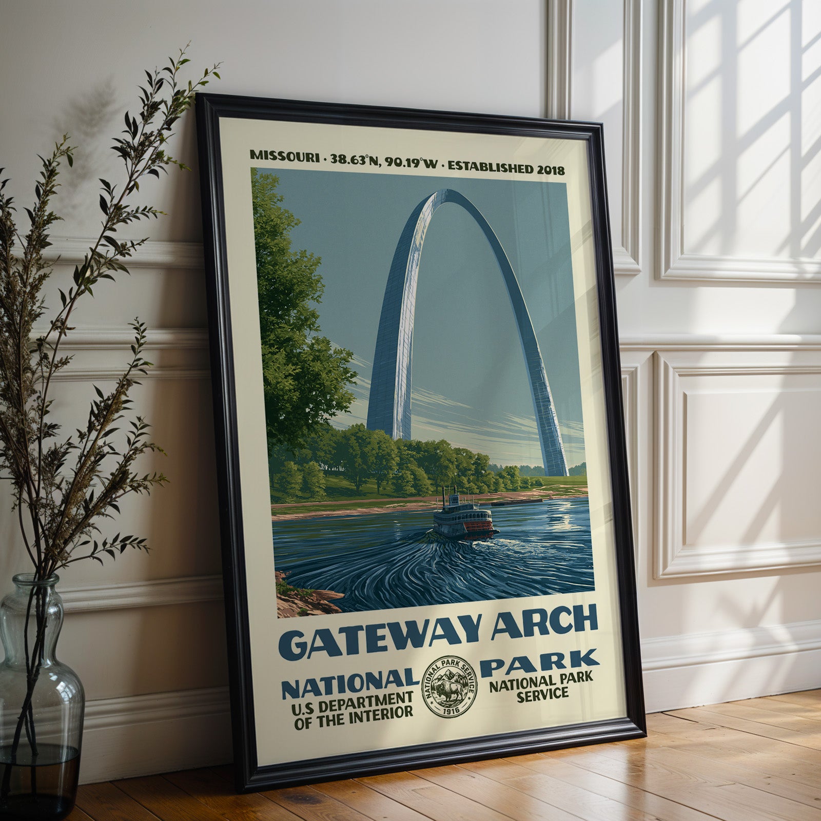 Gateway Arch National Park Vintage WPA Art