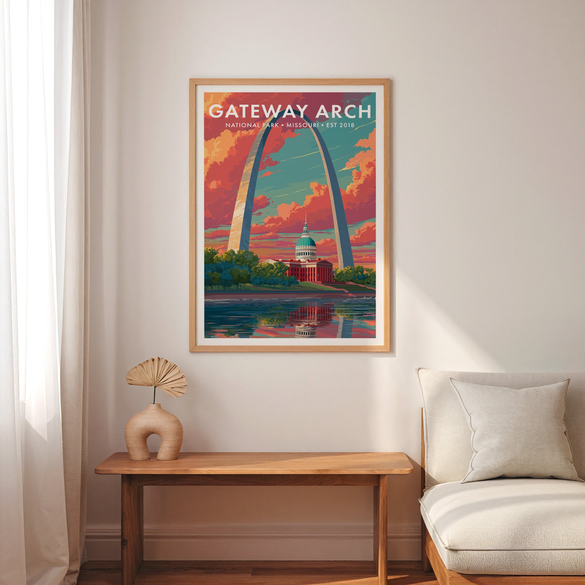 Retro Gateway Arch National Park Print