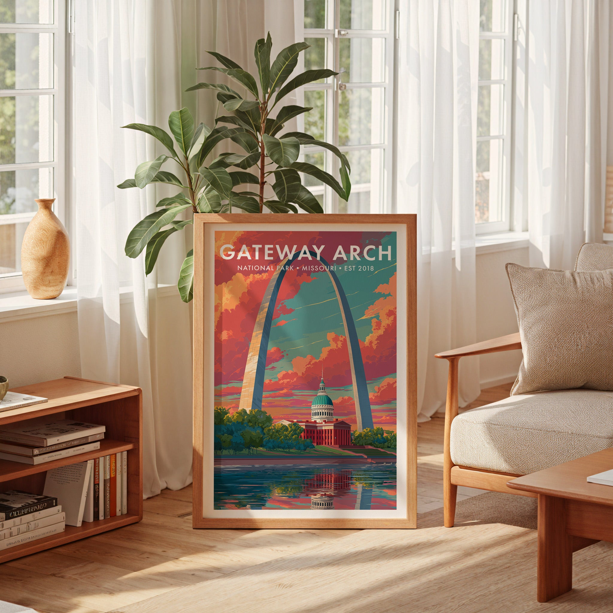 Retro Gateway Arch National Park Print