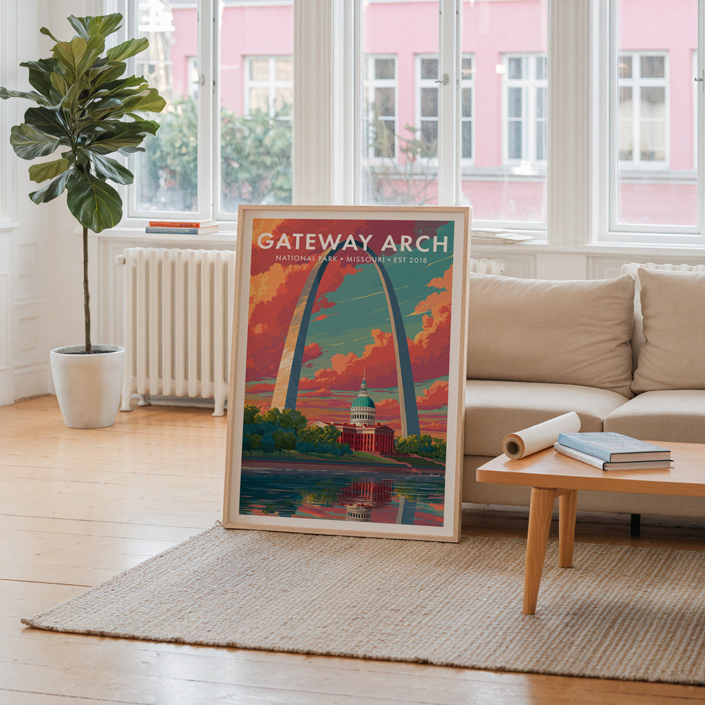 Retro Gateway Arch National Park Print