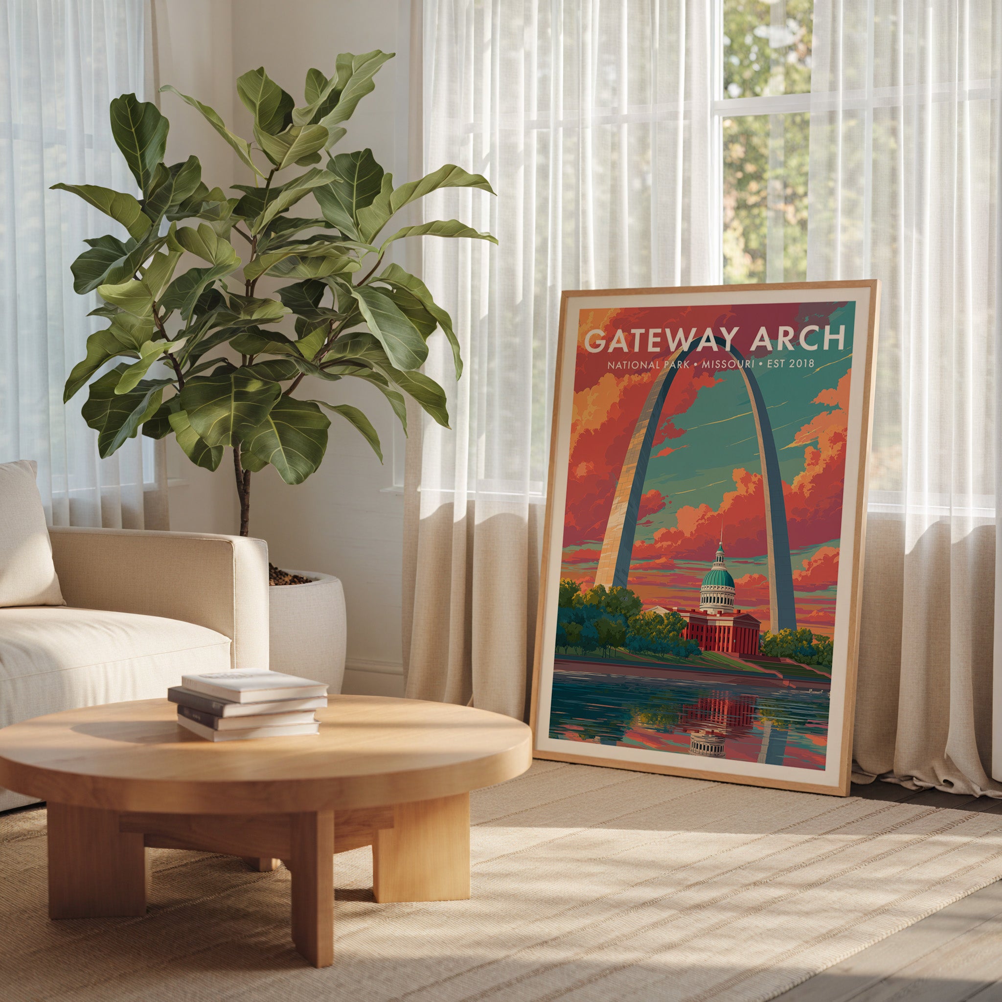 Retro Gateway Arch National Park Print