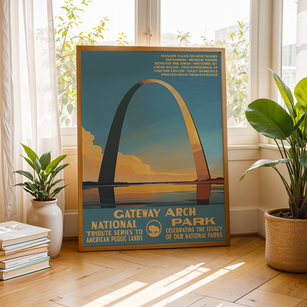 Gateway Arch National Park Vintage WPA Art