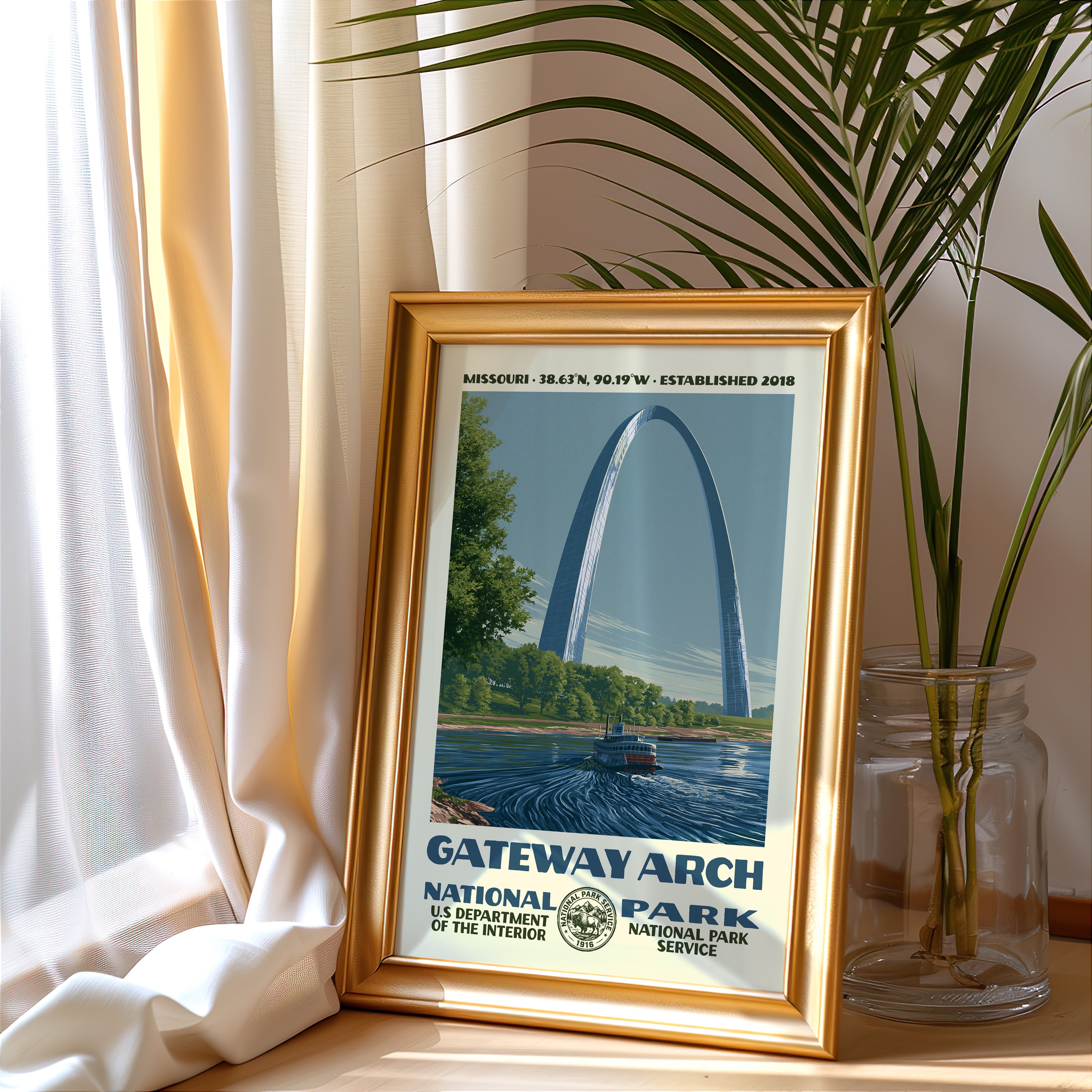 Gateway Arch National Park Vintage WPA Art