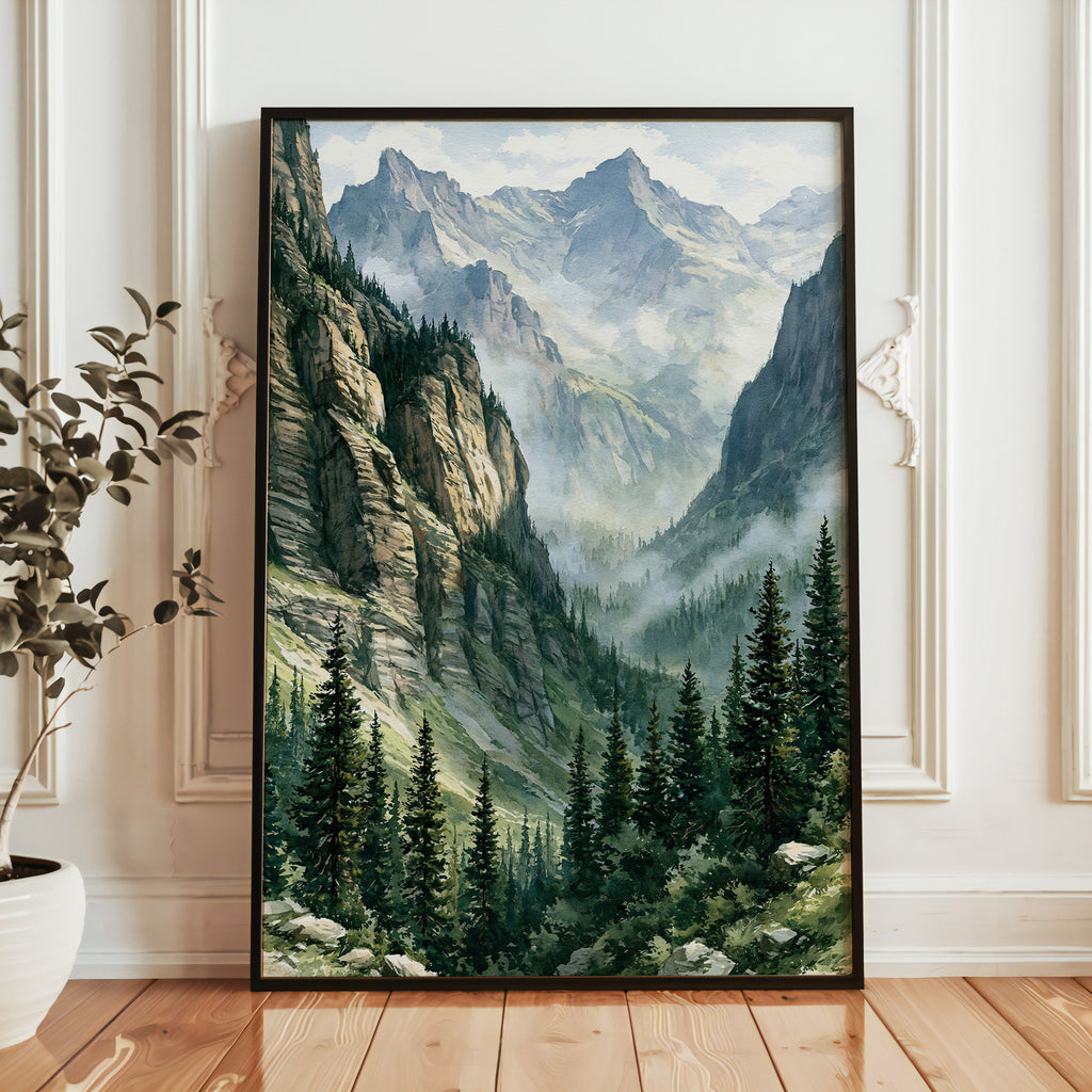 Glacier National Park Watercolor Art