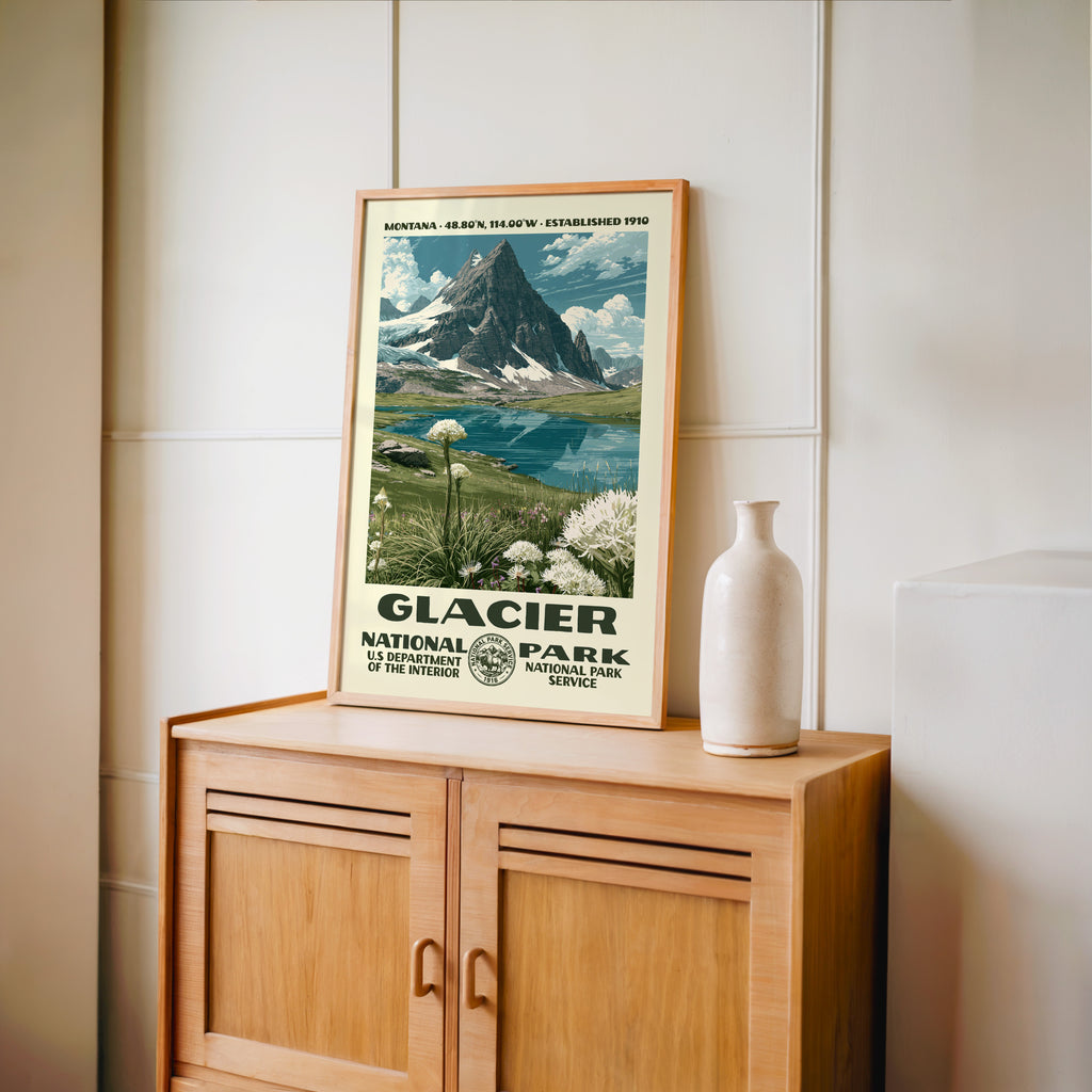 Glacier National Park Vintage WPA Art