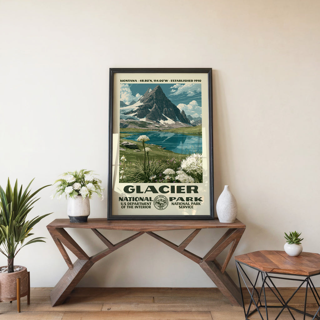 Glacier National Park Vintage WPA Art