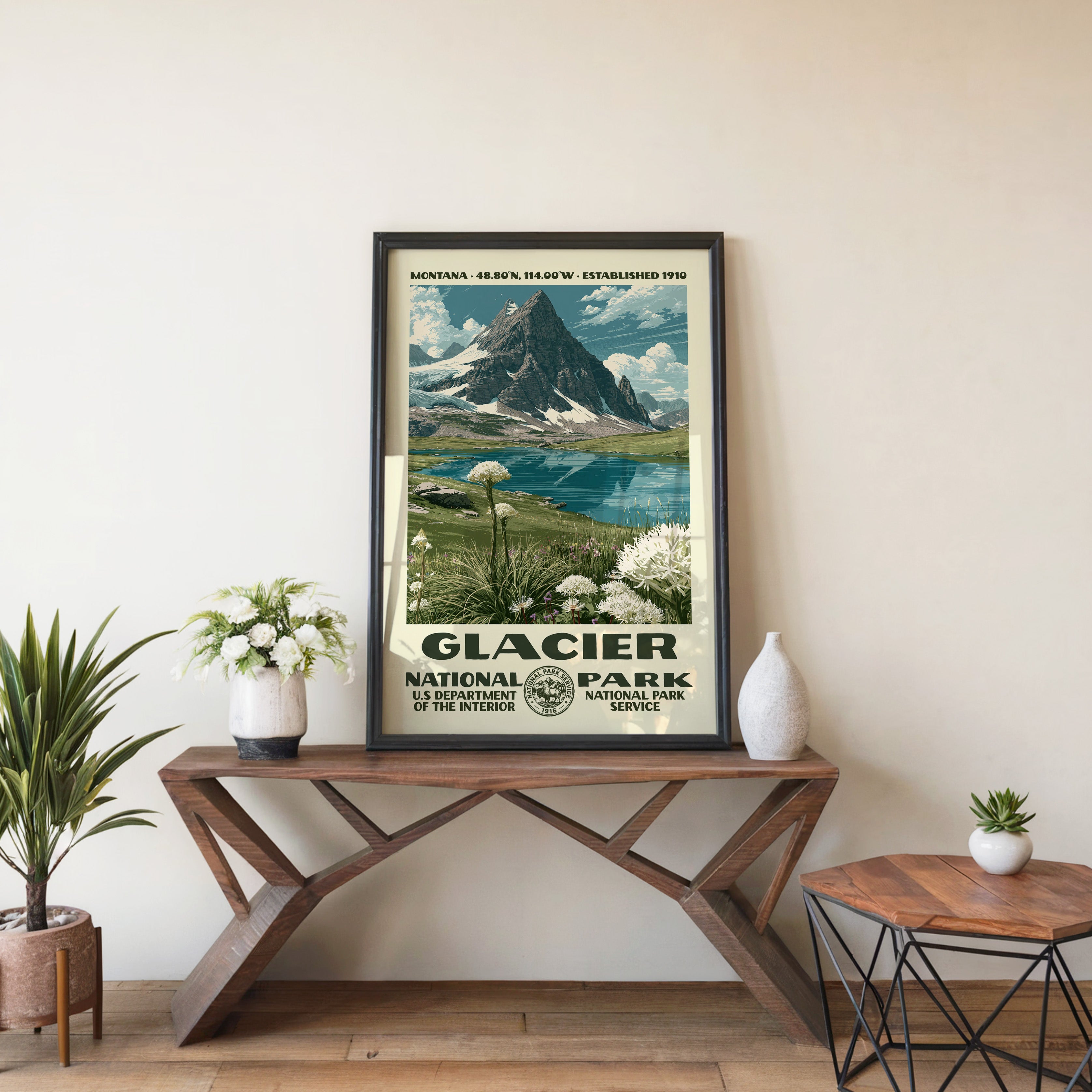 Glacier National Park Vintage WPA Art