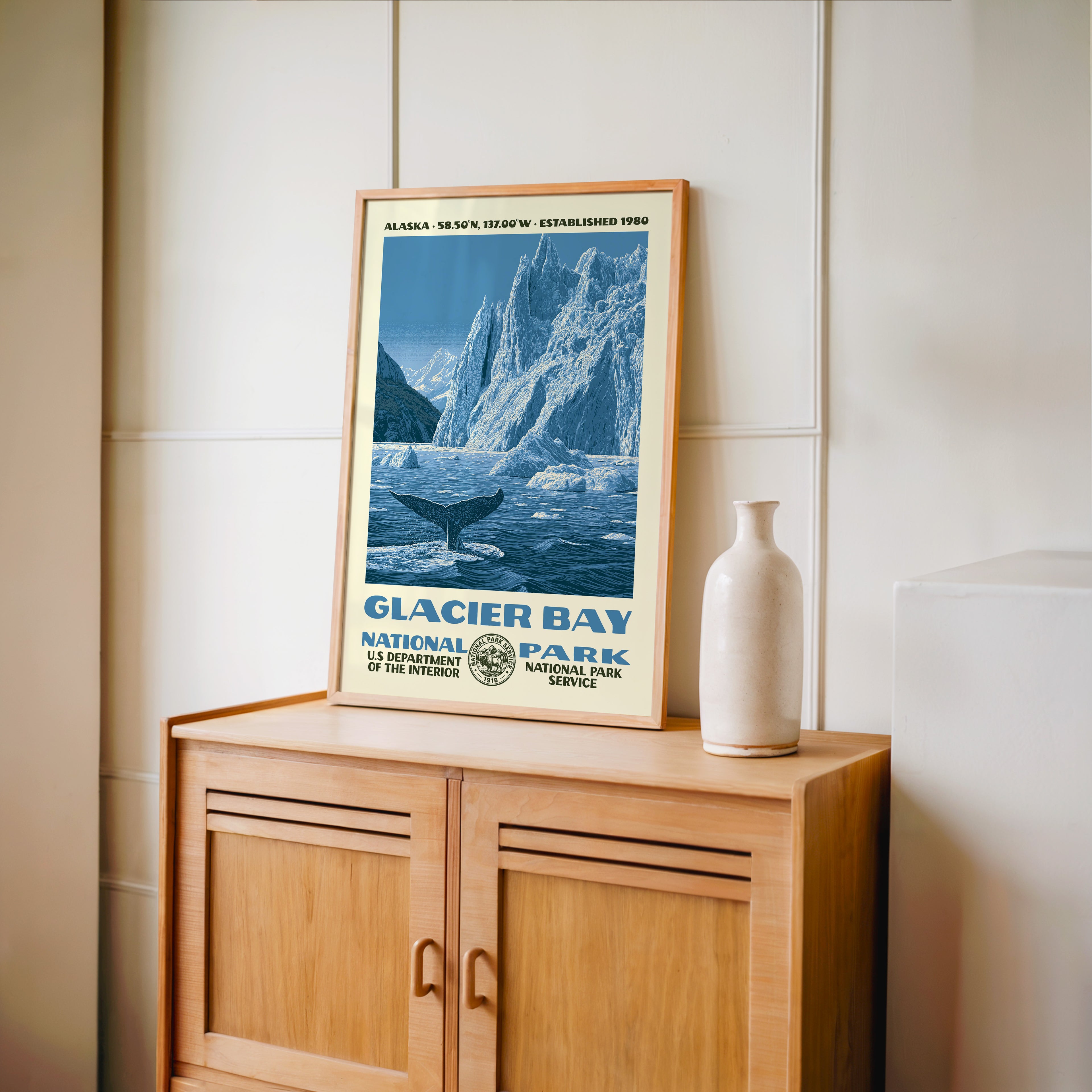 Glacier Bay National Park Vintage WPA Art