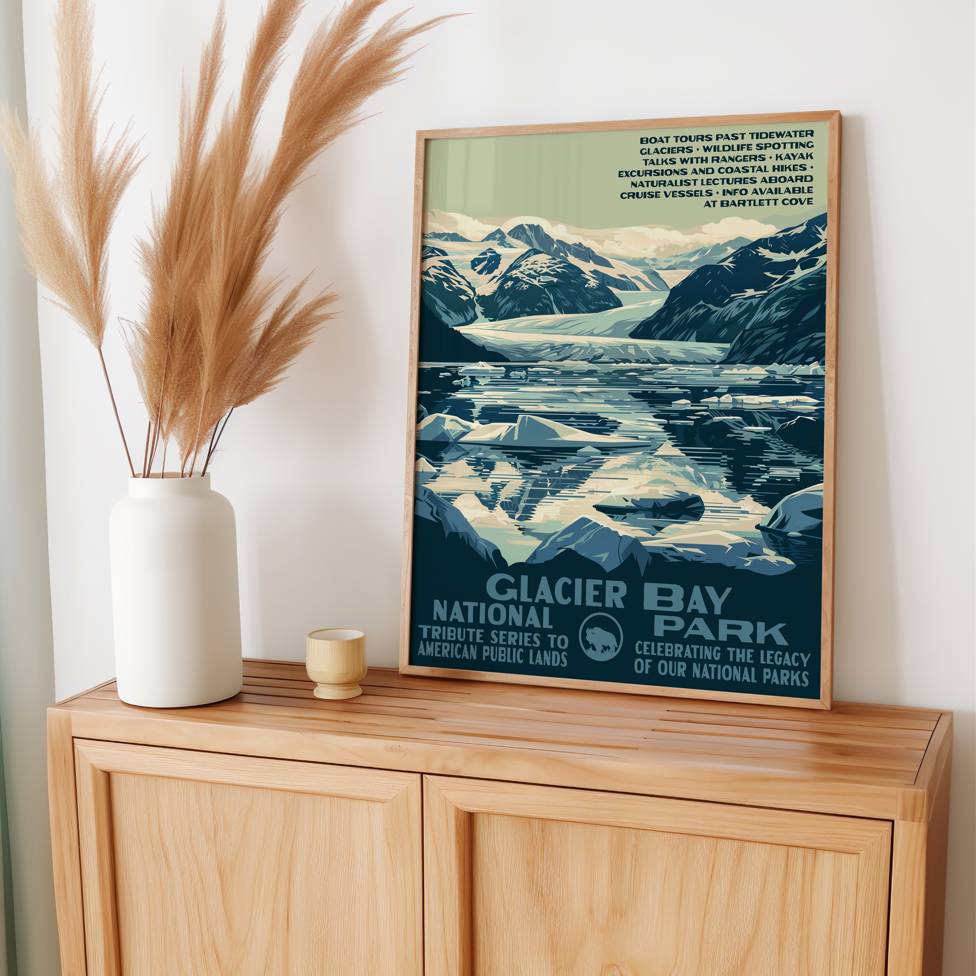Glacier Bay National Park Vintage WPA Art