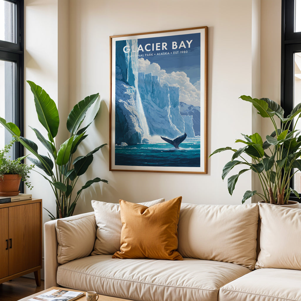 Retro Glacier Bay National Park Print