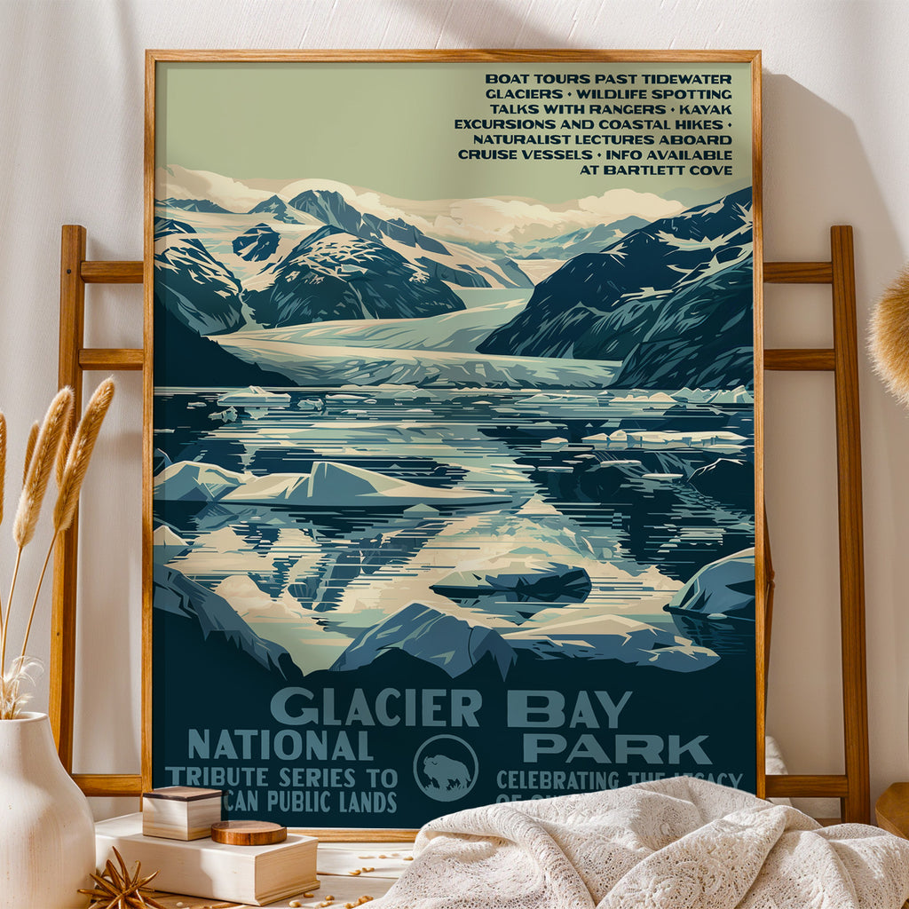 Glacier Bay National Park Vintage WPA Art