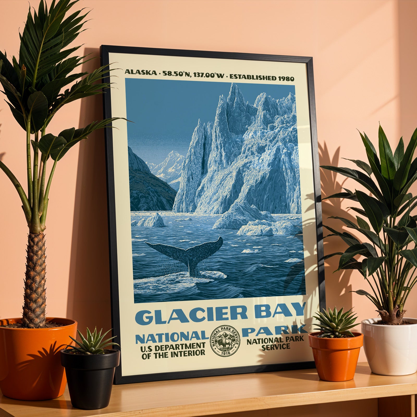 Glacier Bay National Park Vintage WPA Art