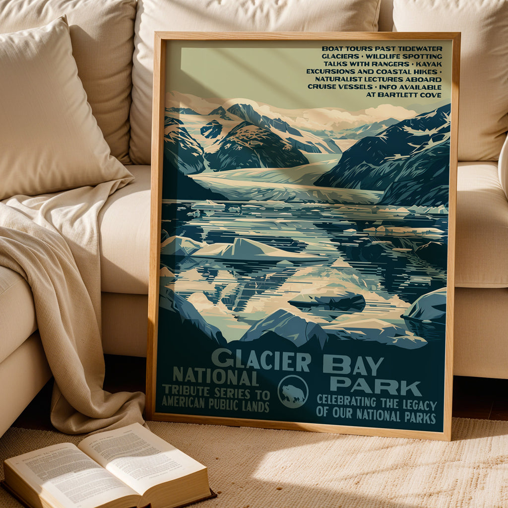 Glacier Bay National Park Vintage WPA Art