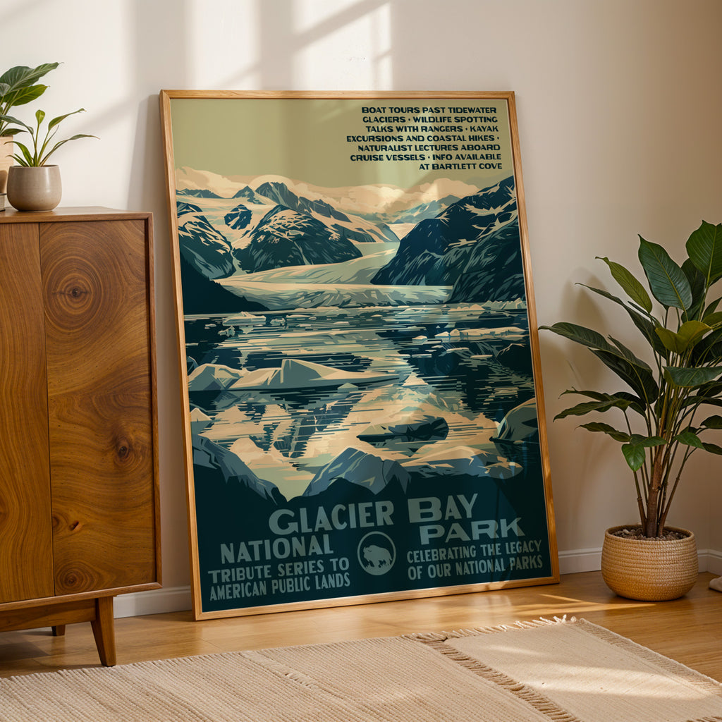 Glacier Bay National Park Vintage WPA Art