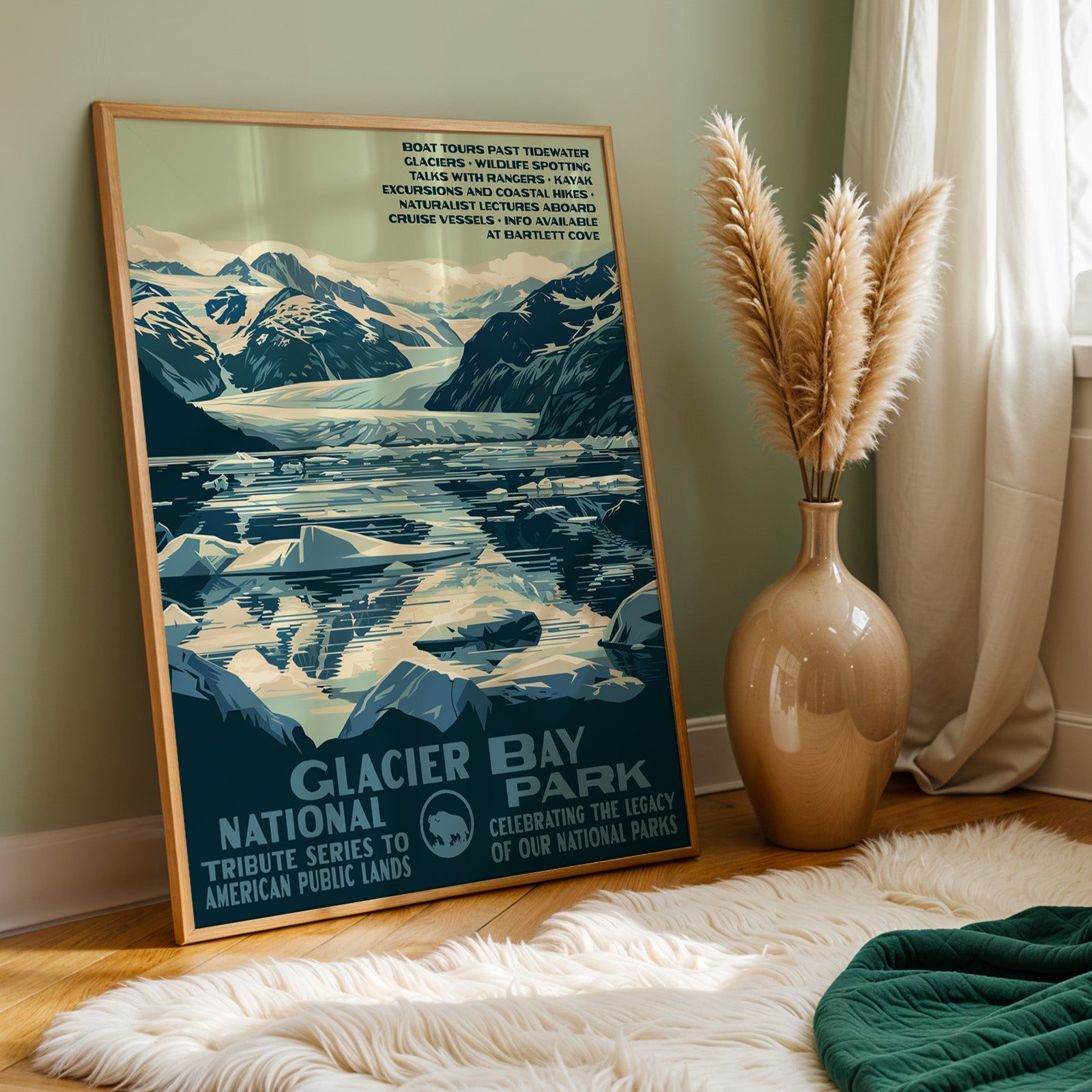 Glacier Bay National Park Vintage WPA Art