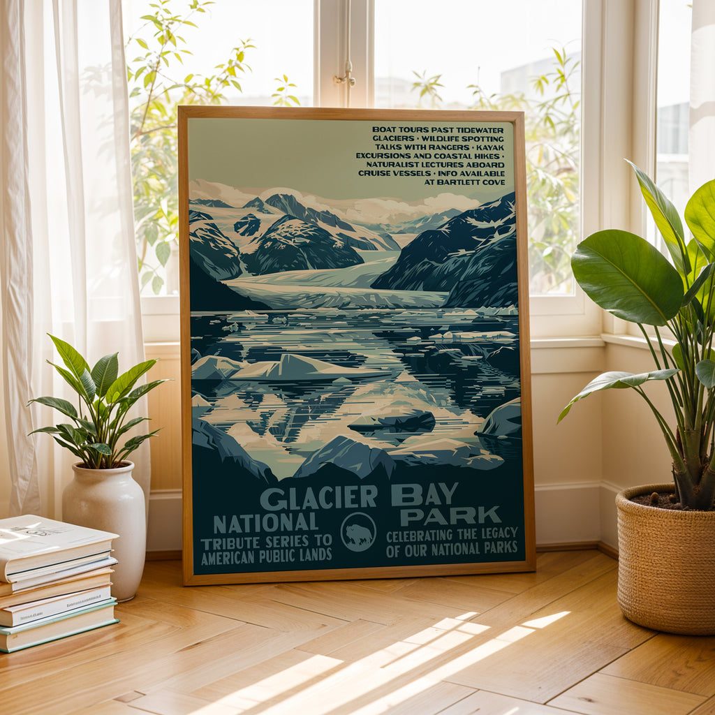Glacier Bay National Park Vintage WPA Art