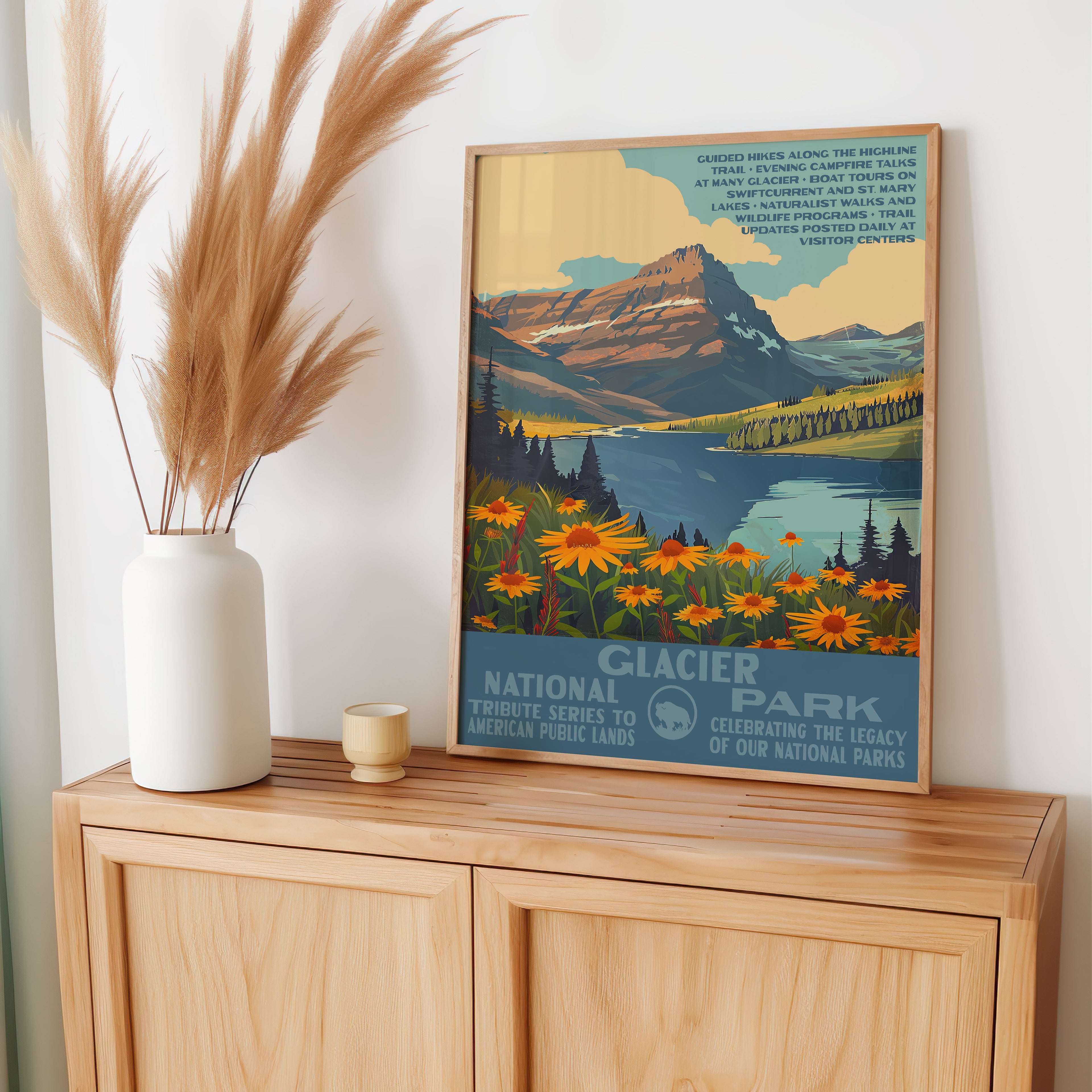 Glacier National Park Vintage WPA Art