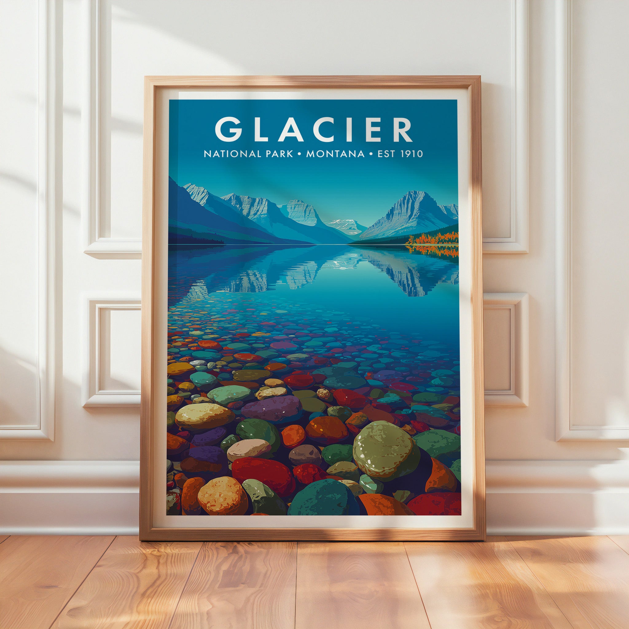 Retro Glacier National Park Print